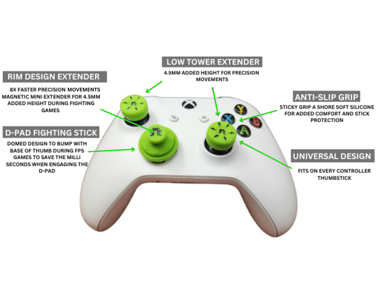 X4 Destruction Pad Kit | D-Pad Fighting Stick | Universal Thumbstick Grips | Performance Thumbstick Covers