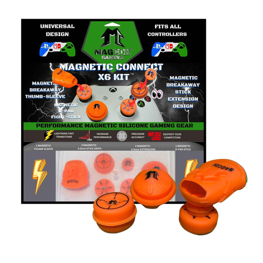 MagCon Gaming |  Magnetic Connect X6 Kit | Universal Thumbstick Grips | Performance Thumbstick Covers