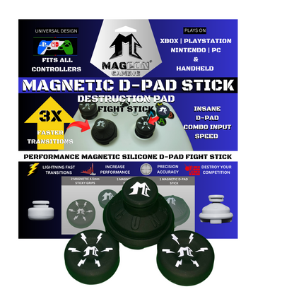 MagCon Gaming X4 Destruction Pad Kit | D-Pad Fight Stick | Performance Thumbstick Grips and Extension | For Xbox; PlayStation; Nintendo; PC; Handheld